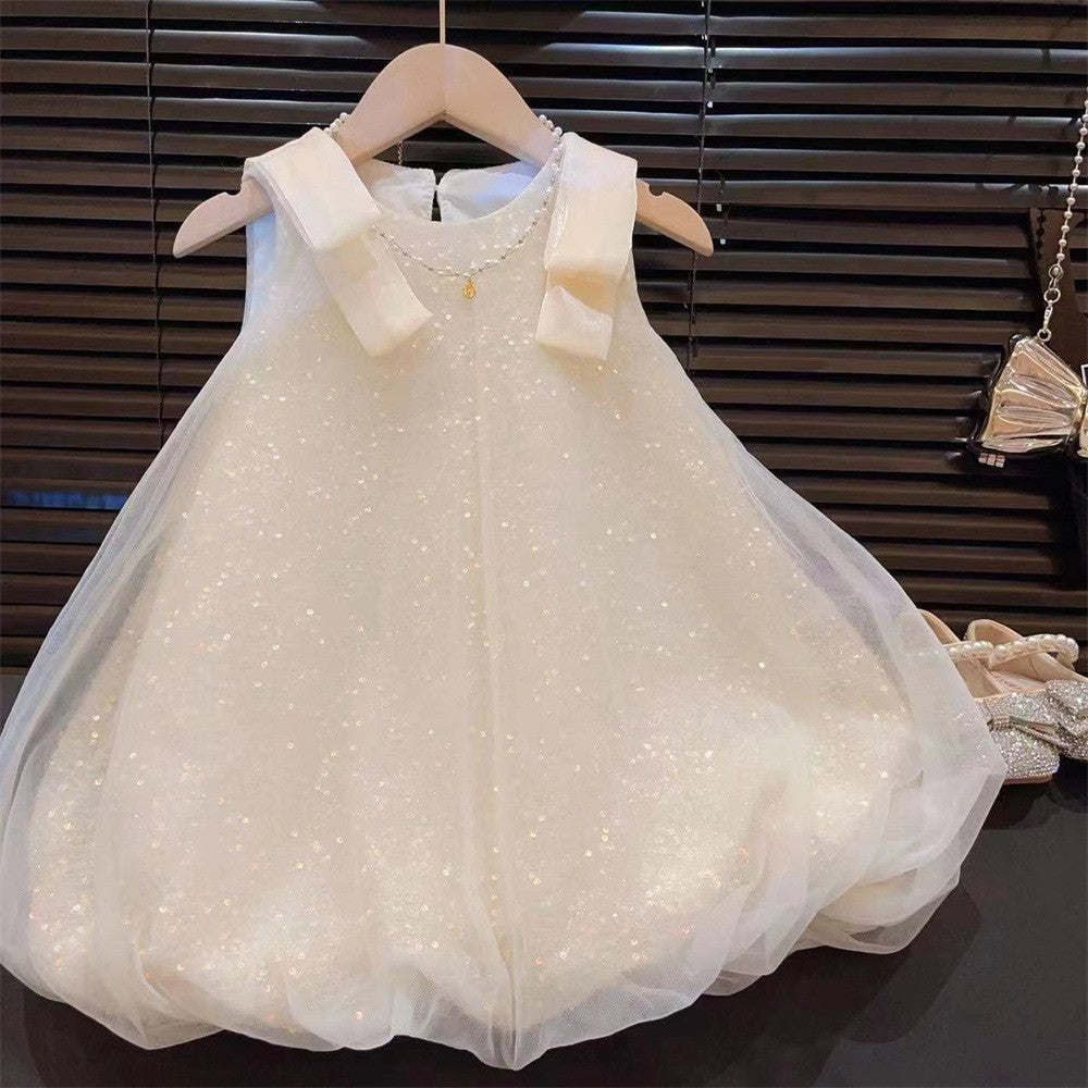 Children's Summer Princess Bud Skirt Sequins Tulle Children's Dress