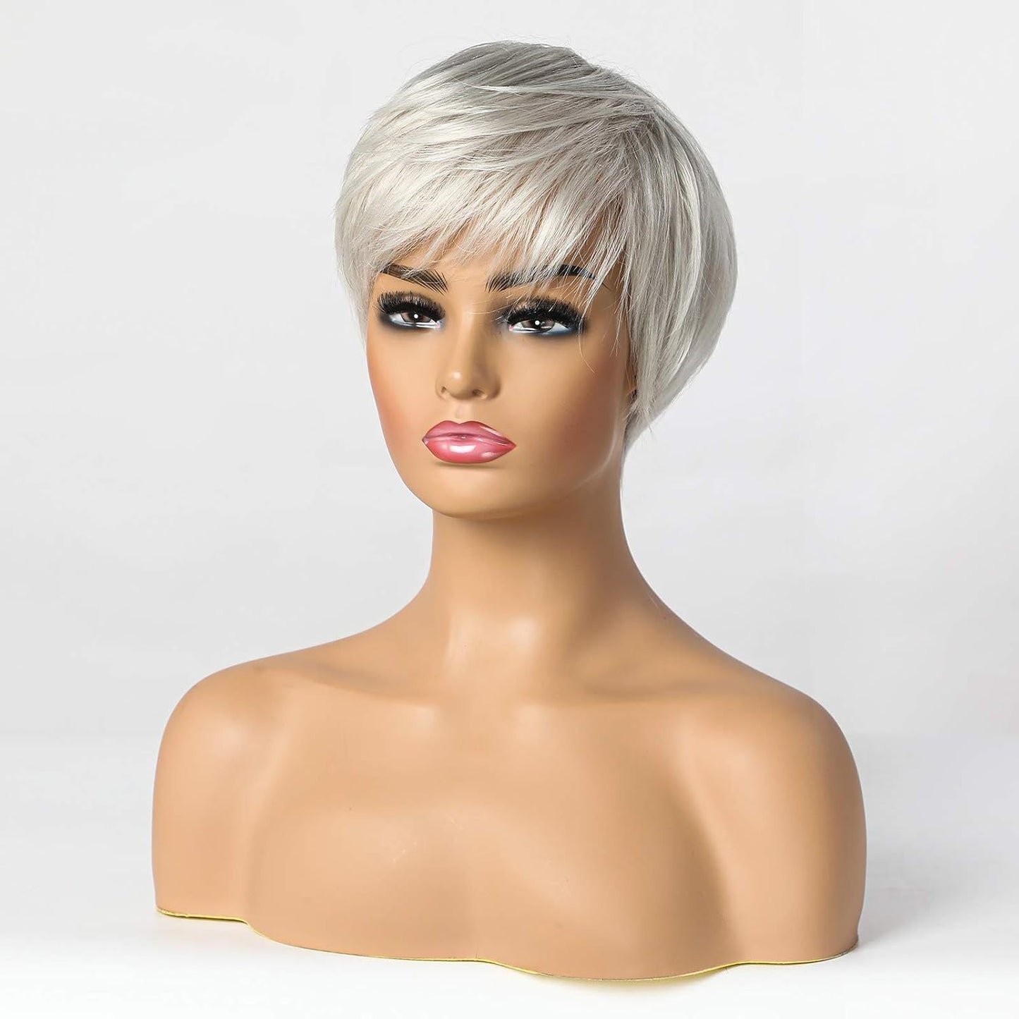 Trendy Human Mechanism Gray Granny Grey Real Hair Wig