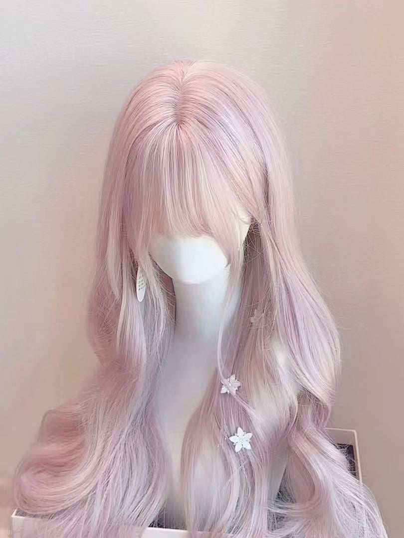 Female Four Korean Style Atmosphere Bangs Big Wave Artificial Hair Wig Long Curls