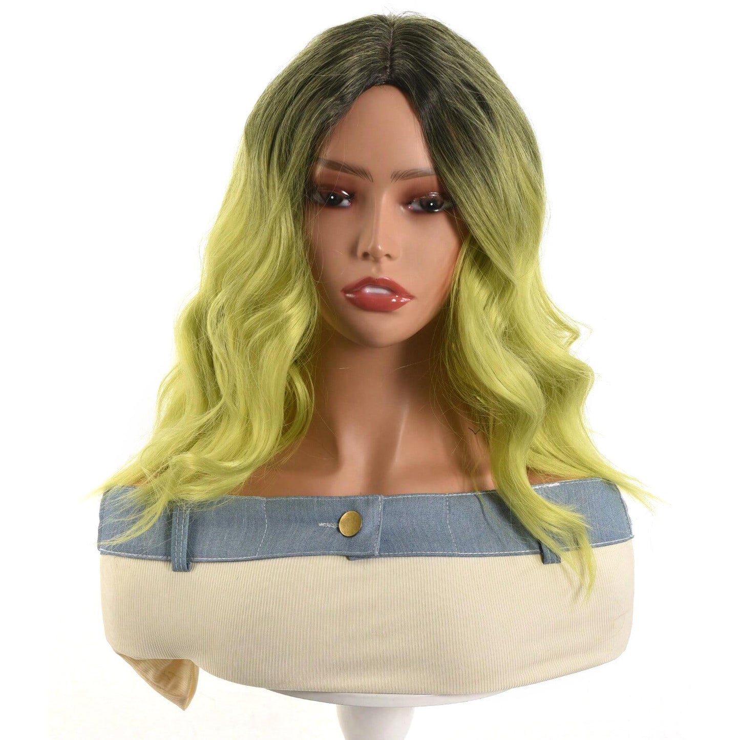 Women's Wavy White Bob Bangs Soft Synthetic Wig Short Curly Hair