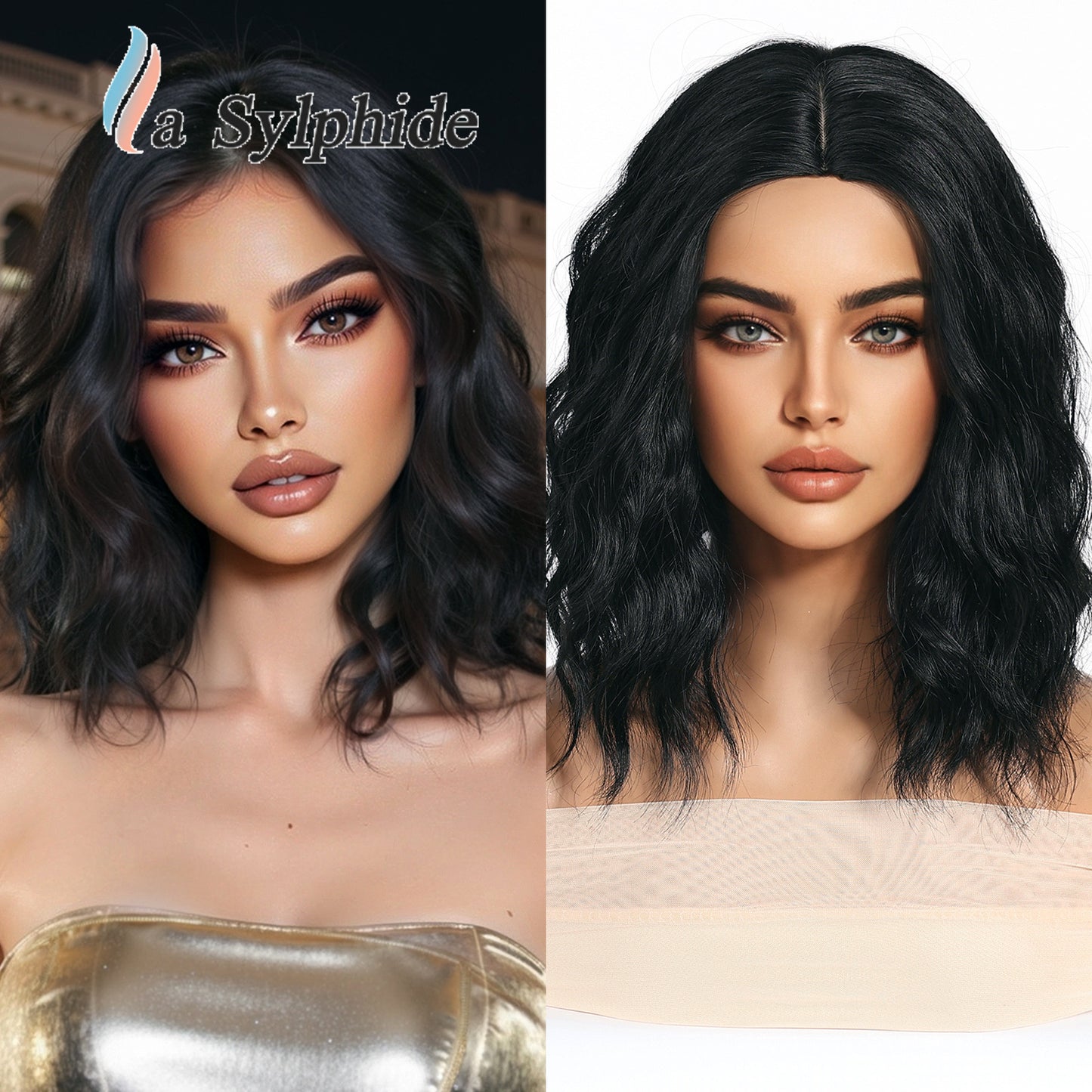 Golden Korean Egg Roll Full Top Wig Short Curly Hair