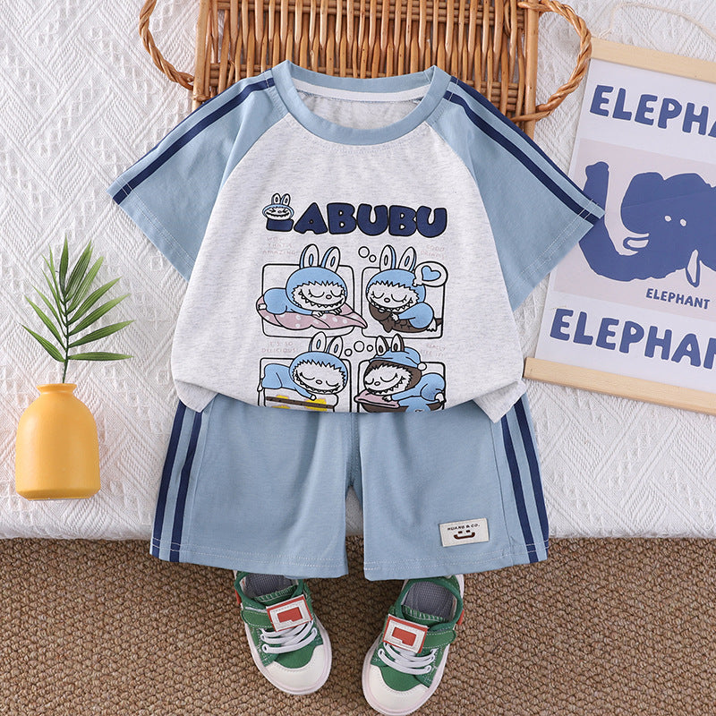 Summer Fashion Fashionable Cartoon Sports Short Sleeve Children's Suit