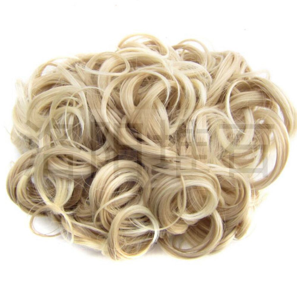 Women's Synthetic Hair Bag Comb Curly Multicolor Elastic Wig Ponytail