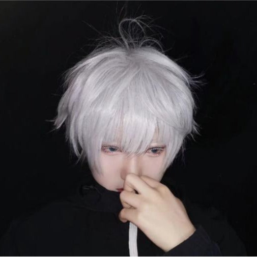 Five Wu Sier White Spell Back Battle Wig Long Curls