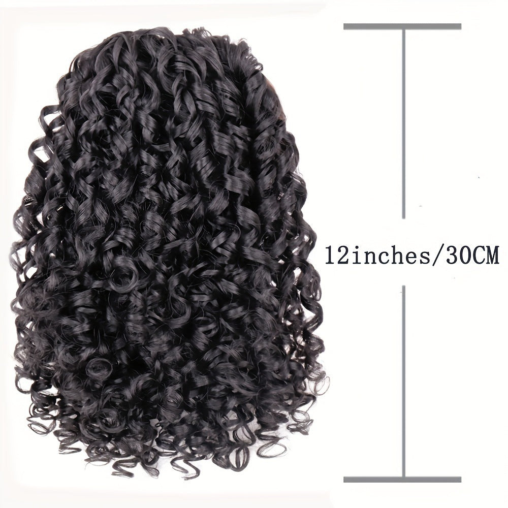 Elastic Ponytail Spring Roll Drawstring African Small Curl Fluffy Wig