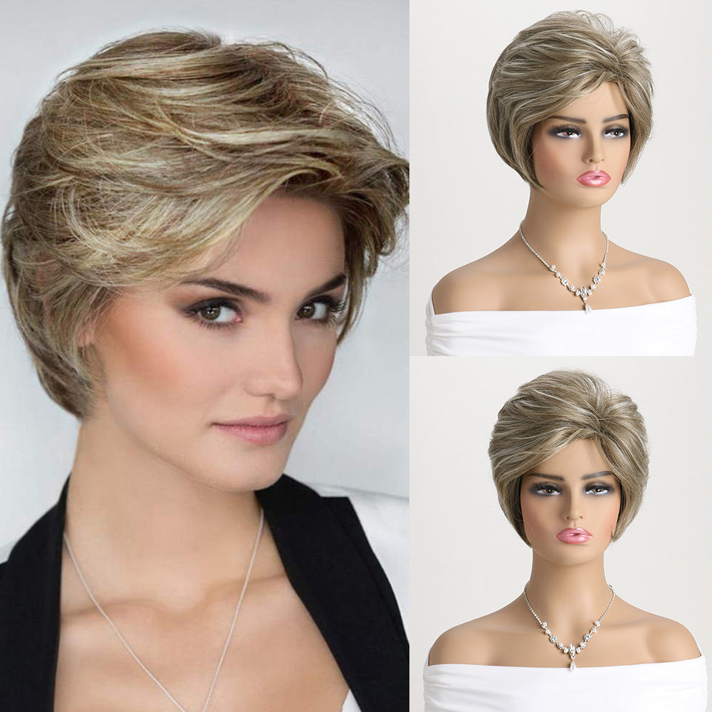 Beautiful Women's Mixed Color Synthetic Wigs Wig Short Curly Hair