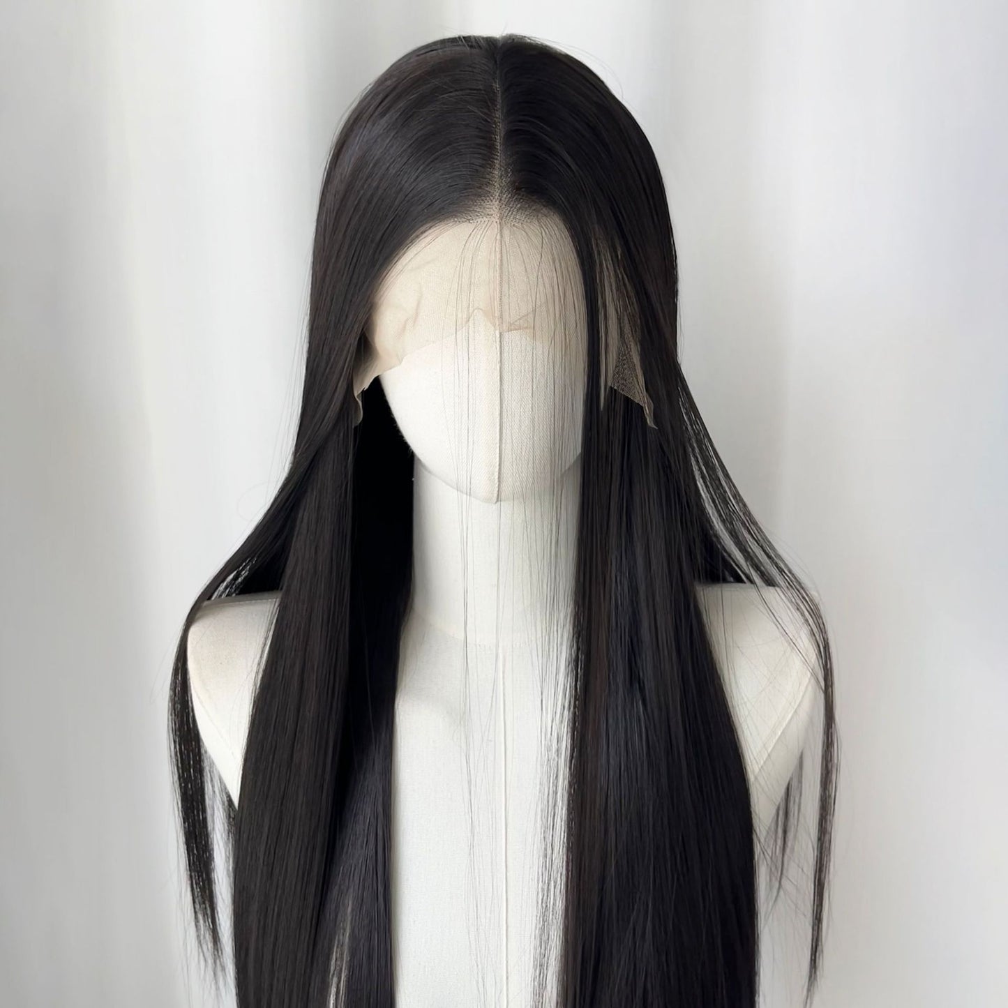 Brown Hand Crochet Forehead Lace Female Comic Long Straight Wig