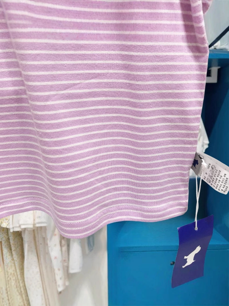 Children's Korean Style Clothing Summer Boys Stripe Crew Neck Children's T-shirt