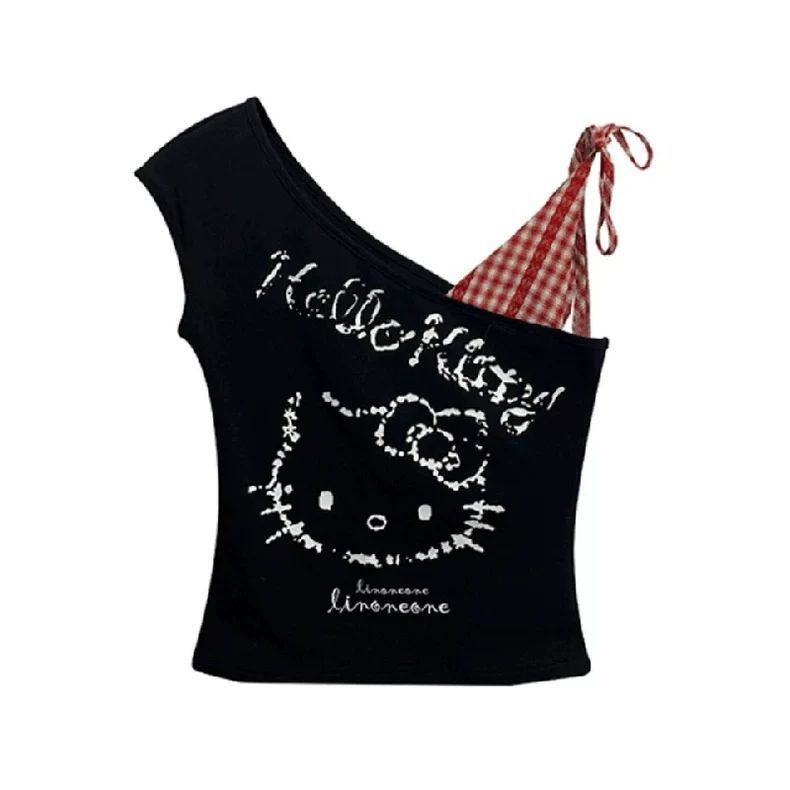 Children's Short-sleeved Fashionable Stitching Design Vest Small Shirt Top Children's T-shirt