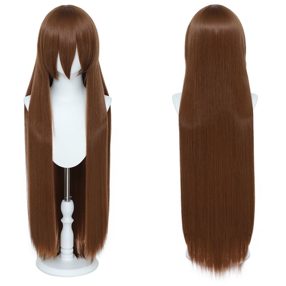 Long Straight Hair Hairpiece Blank Black White Cos Wig