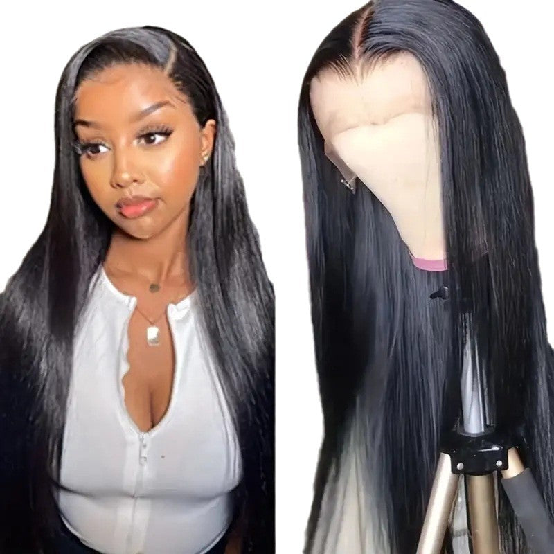 Popular Fashion Female Front Lace Middle Long Straight Wig