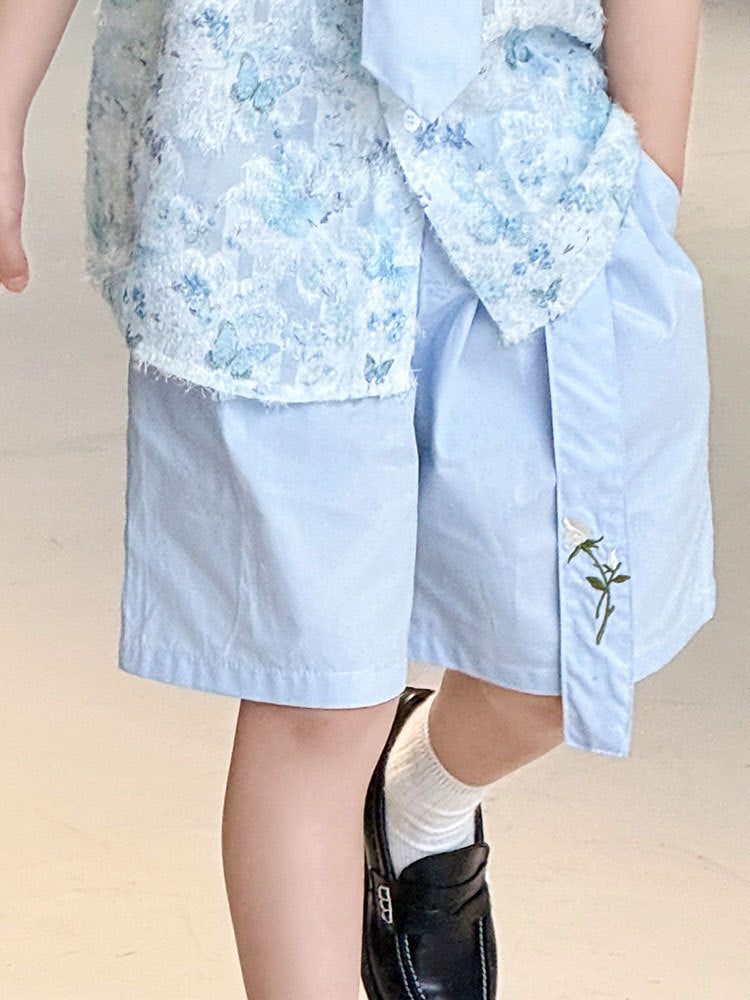 Children's Boys Summer Suit Western Style Fashion Shorts Two-piece Thin Children's Shirt