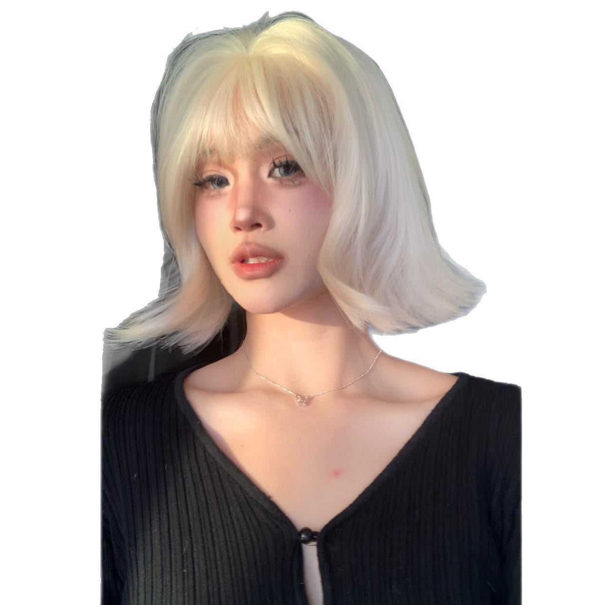 Women's Valgus Face Slimming Natural Seamless Everyday Style Whole Wig Short Curly Hair