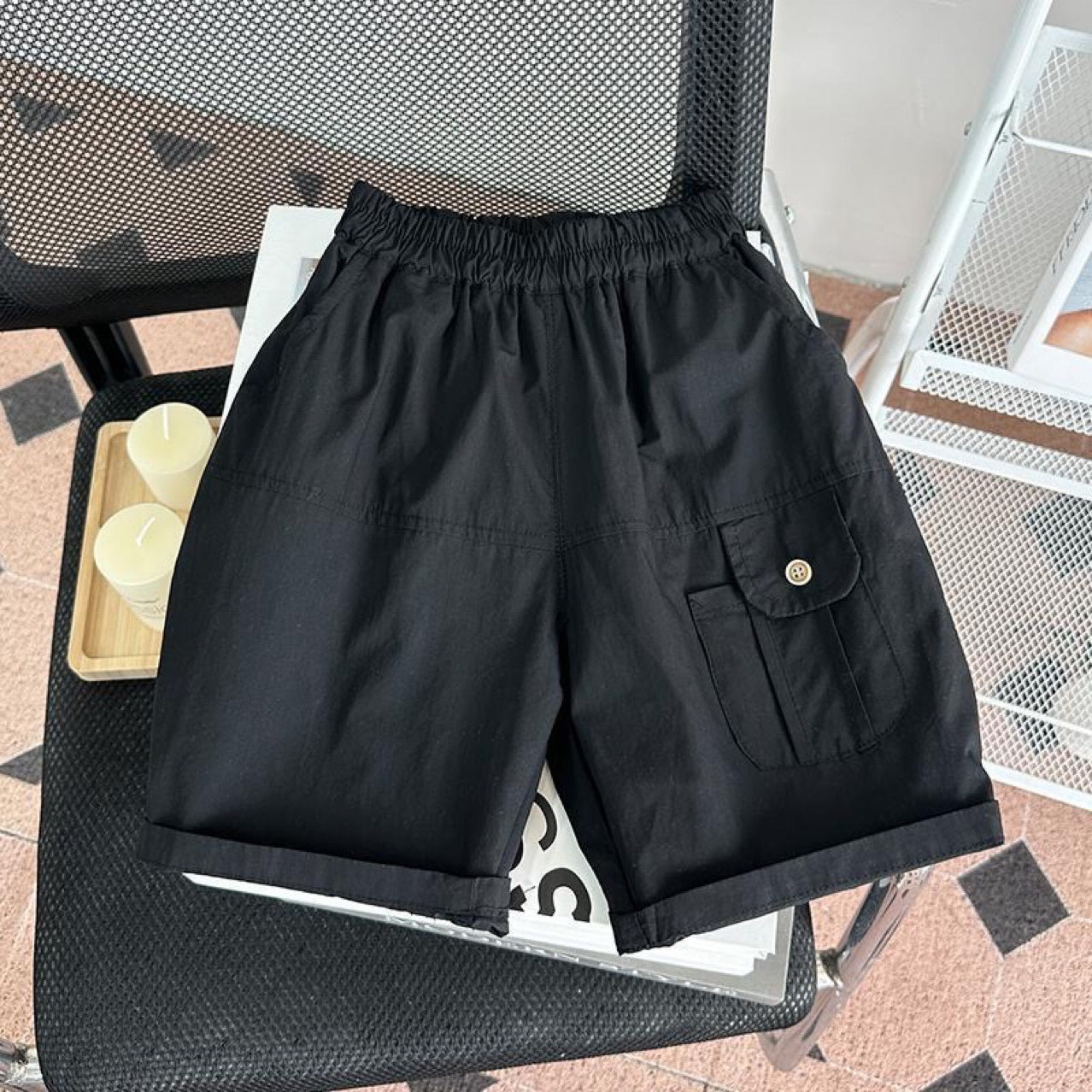 Children's Summer Contrast Color Cool Handsome Boy Short Sleeve Clothes Western Children's Suit