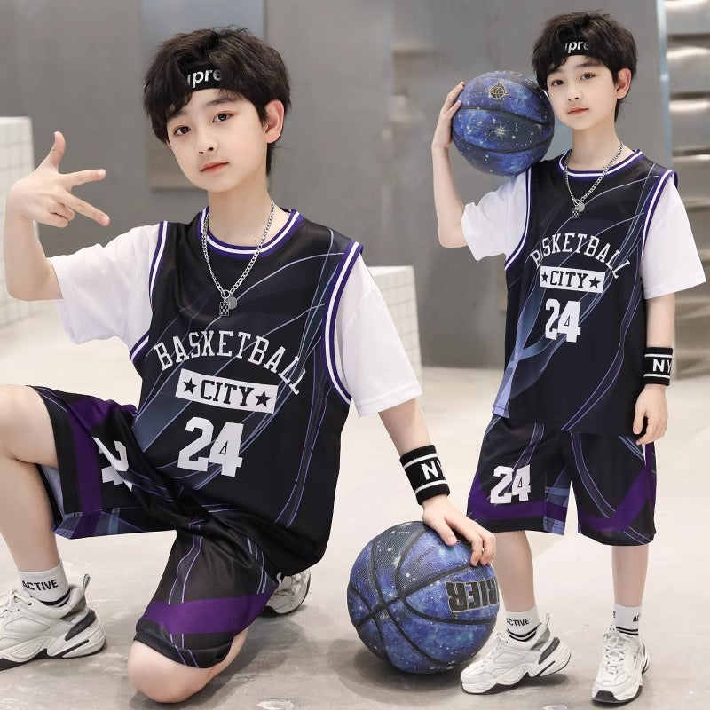 Children's Kobe Basketball Wear Summer T-shirt Jersey Medium Large Sports Fake Children's Suit