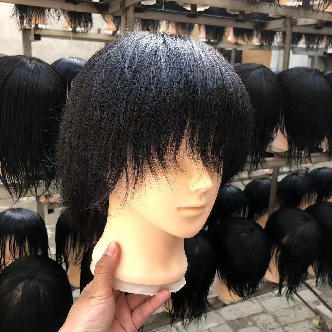 Men's Haircut Mannequin Head Hairdressing Model Barber Shop Real Hair Male Other Wig