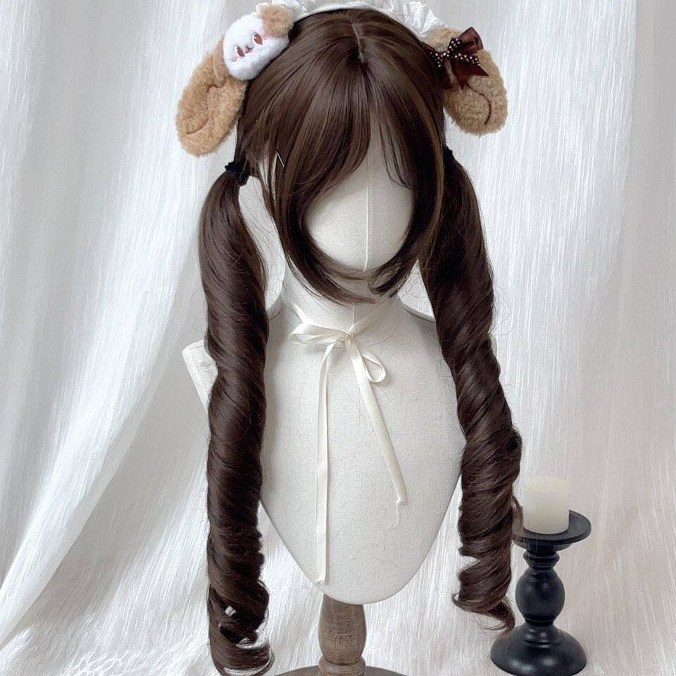 Filbert Gray Brown Tie Up Pair Of Wig Ponytail