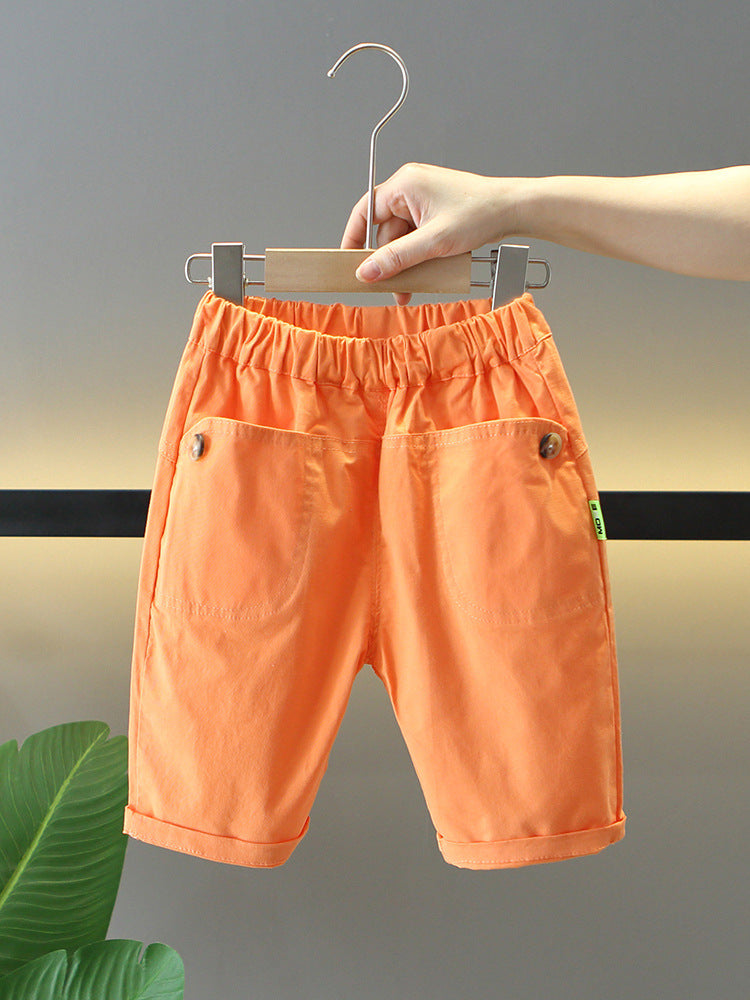 Children's Shorts Thin Summer Clothing Loose Cool Handsome Cropped Middle Children's Pants