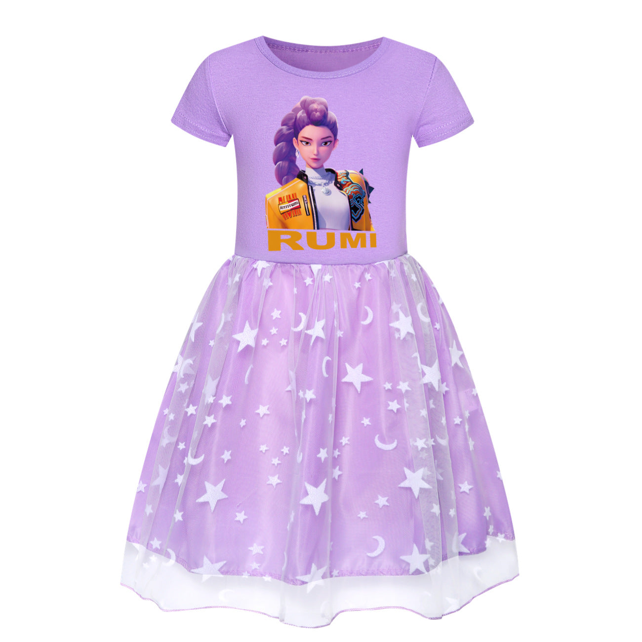 Star Rainbow Lace Summer Big Swing Children's Dress