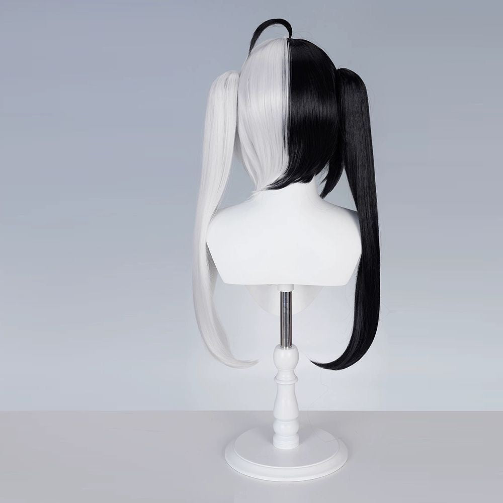 Net Requiem Black White Highlight Jaws Clamp Pairs Ponytail Cos Wig