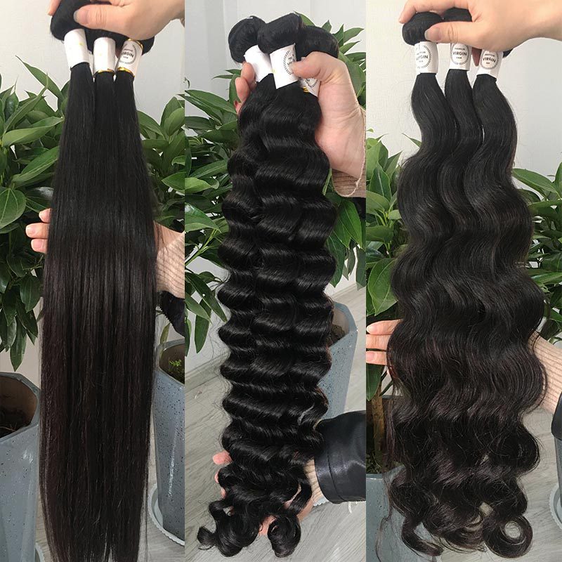 Glamorous Fashion Bubble Bulk Weft Human Real Hair Wig