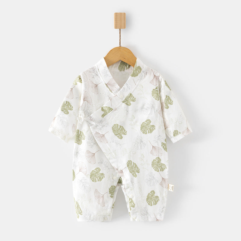 Children's Gauze Jumpsuit Long Sleeve Pure Cotton Rompers Air Conditioning Room Jumpsuit, Climbing Suit
