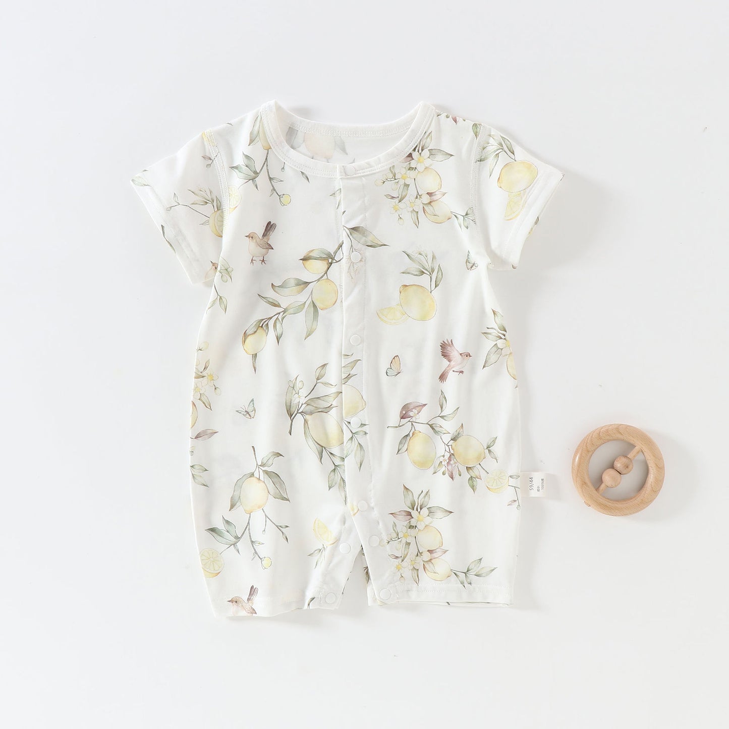Babies Summer Thin Modal Jumpsuit Cool Breathable Pajamas Short-sleeved Jumpsuit, Climbing Suit