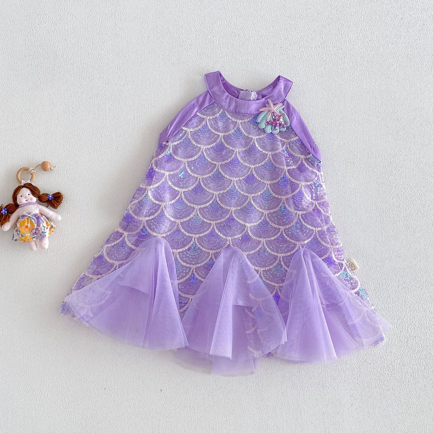 Children's Mermaid Summer Western Style Sequin Gauze Princess Children's Dress