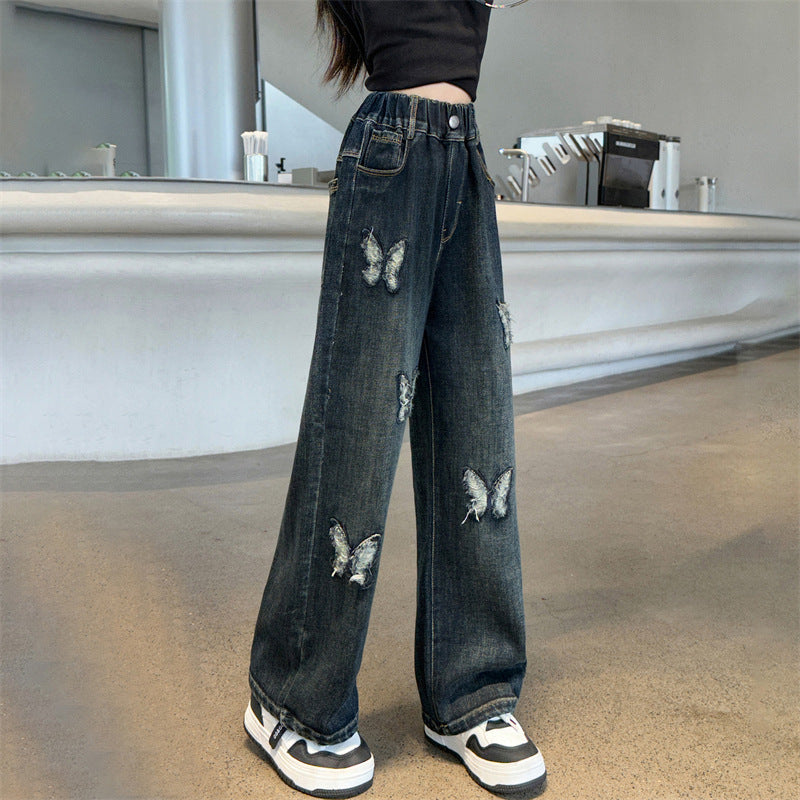 Children's Jeans Middle Big Loose Western Style Children's Pants