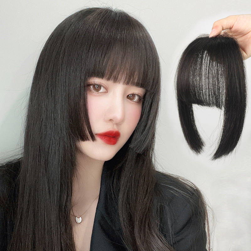 Real Hair Princess Cut Set Straight Female Hime Summer Wig Bangs