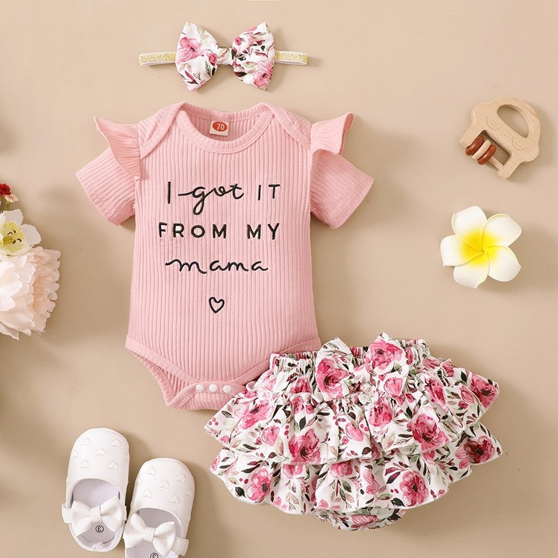 Summer Clothes Jumpsuit Shorts Floral Clothing Cute Children's Suit