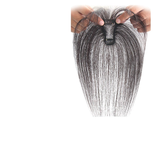 Fluffy Growth Volume Real Cover Gray High Skull Wig Bangs