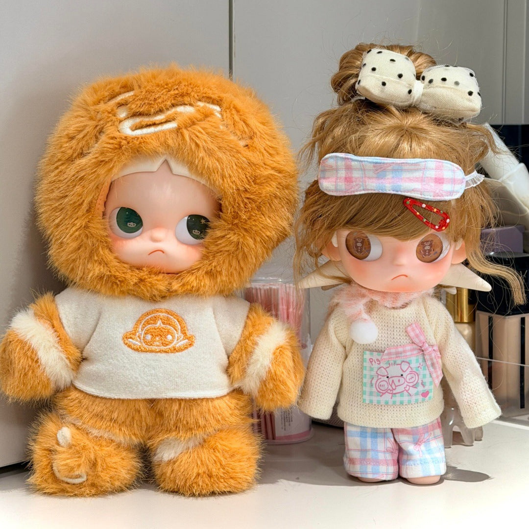 Zi Curly Hair Straight Bangs Gingerbread Man Soft Silk Volume Cos Wig