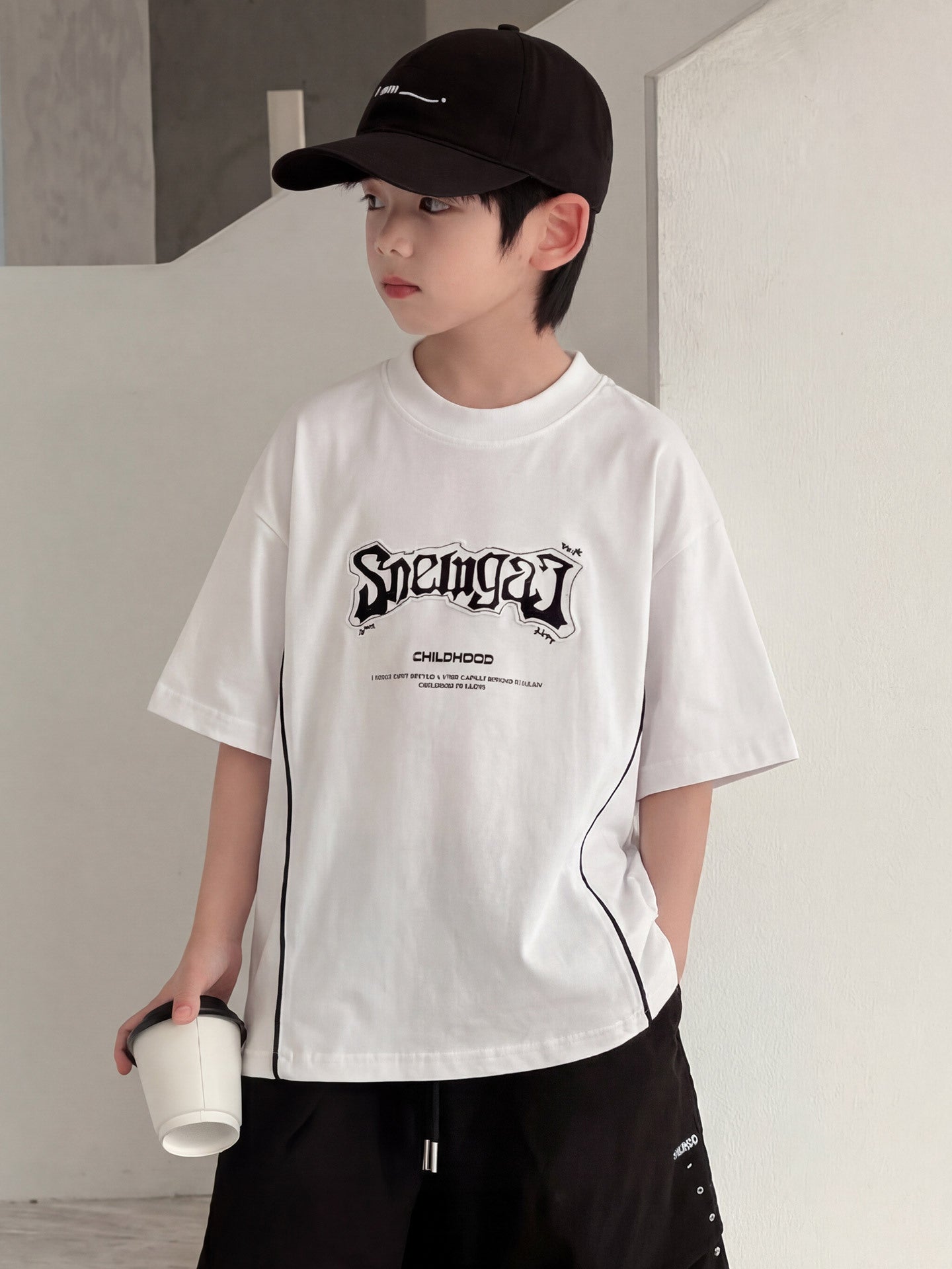 Children's Clothes Short-sleeved Clothing Middle Big Korean Style Top Trendy Children's T-shirt