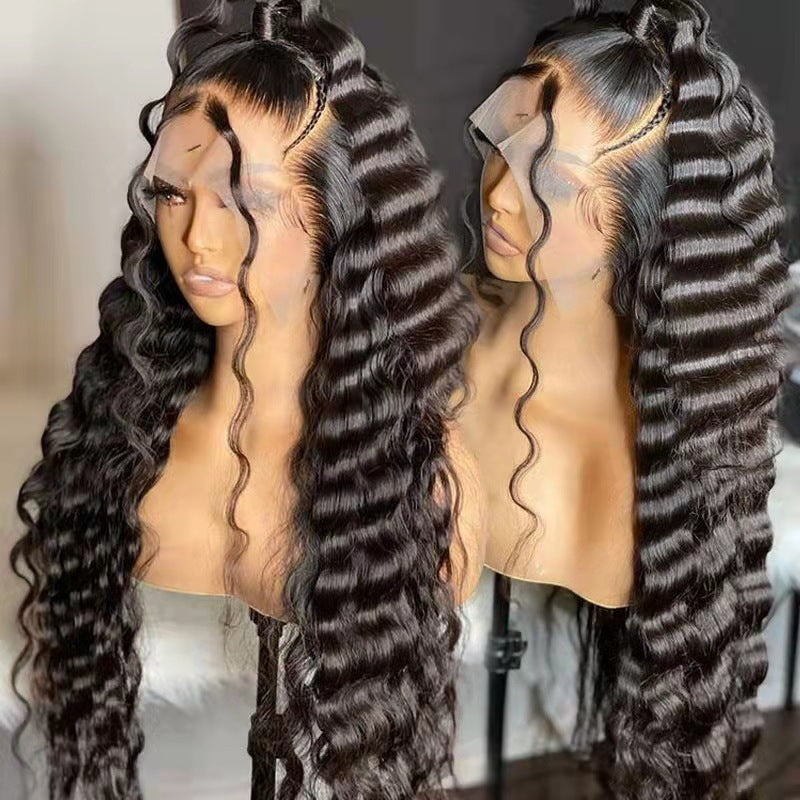Women's African Black Medium Small Curly Hair Fiber Micro Side Wig Long Curls