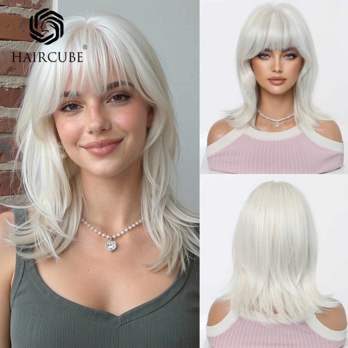 Head Cover Summer Mechanism Chemical Fashion Three Colors Wig Short Straight Hair
