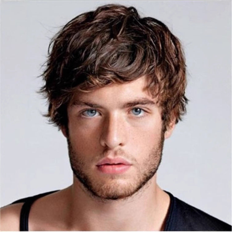 Men's Fiber Short Hair High Temperature Resistance Men's Wig