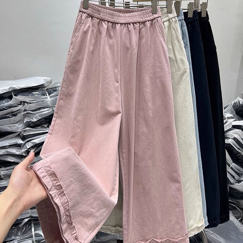 Children's Summer Thin Straight Lace Loose Western Style Casual Children's Pants