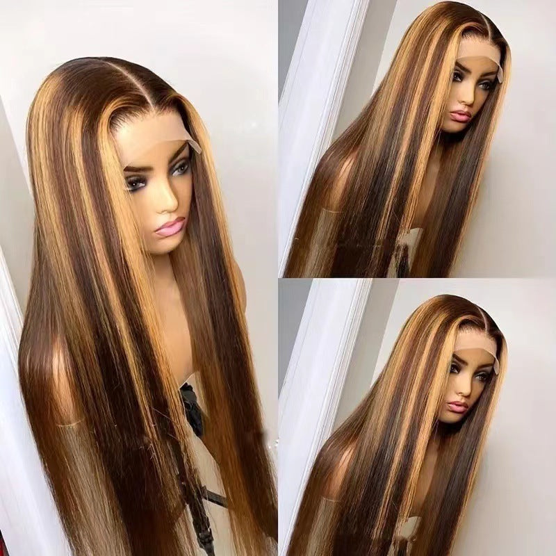 Women's Front Lace Synthetic Wigs Fashionable Natural Long Straight Wig