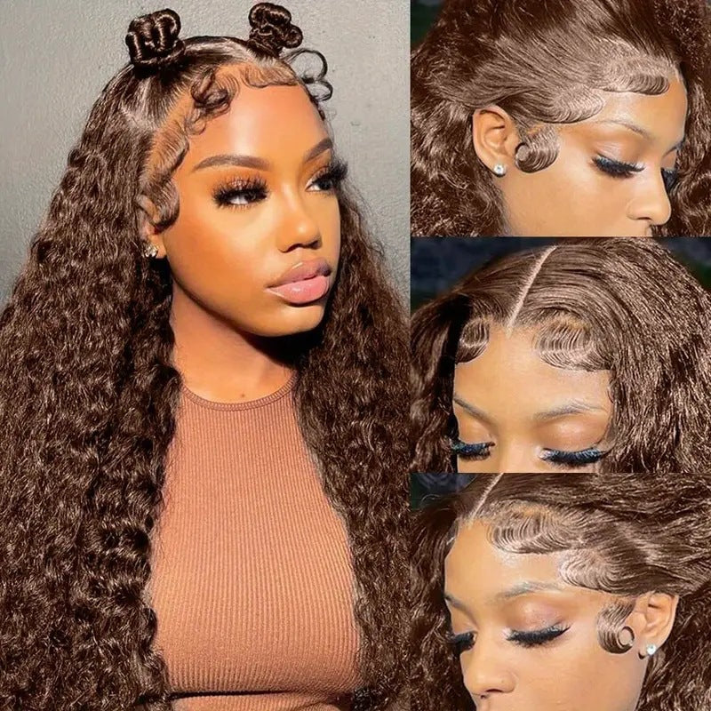 Women's Small Roll Wound Tube Curly Front Lace Wig Long Curls