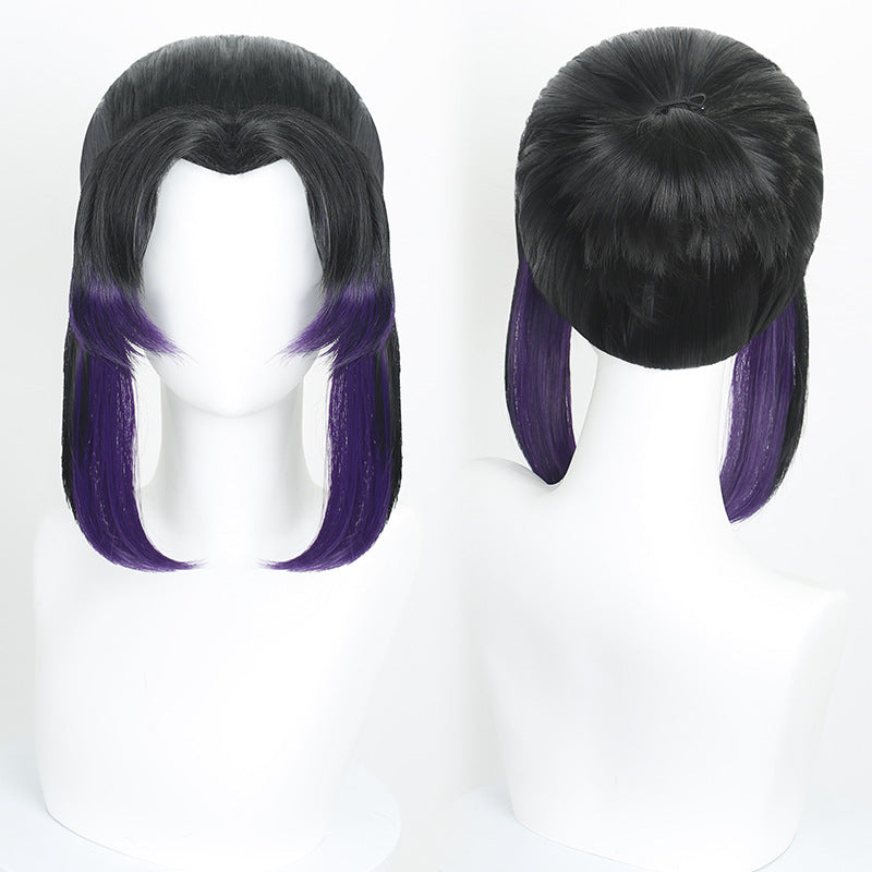 No Butterfly Bear Worm Ponytail Short Hair Black Cos Wig