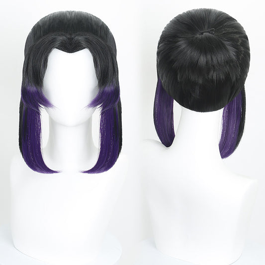No Butterfly Bear Worm Ponytail Short Hair Black Cos Wig