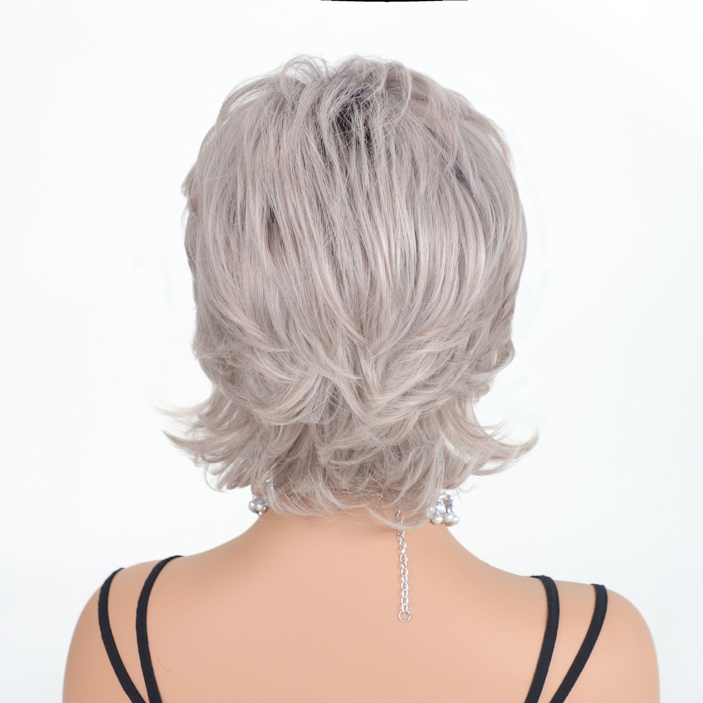 Fashion Granny Grey Gradient Synthetic Wigs Wig Short Curly Hair