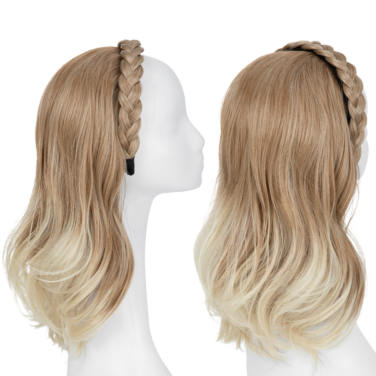 Plaits Headband One-piece Hair Replacement Curly Wig Long Curls