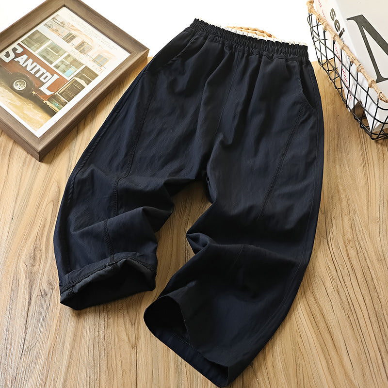 Children's Boy Summer Cool Feeling Trousers Fashion Light Medium Big Children's Pants