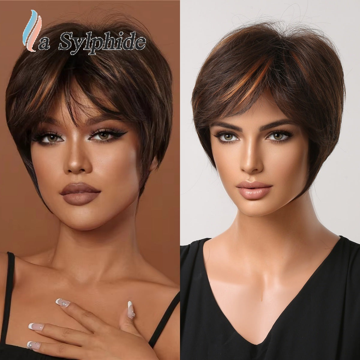 Female Rose Net Mechanism High Temperature Resistance Wig Short Straight Hair