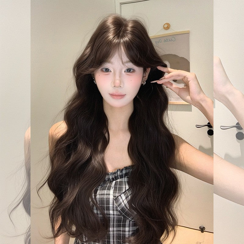 Women's Hair Cream Barbie Golden Wave Artificial Water Ripple Small Full Wig Long Curls