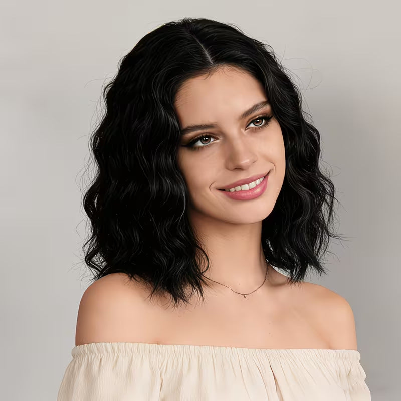 Water Ripple Rose Net Breathable Wave Female Wig Short Curly Hair