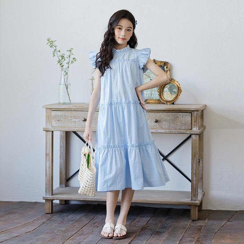Children's Sleeve Summer Middle Big Fashionable Korean Style Children's Dress