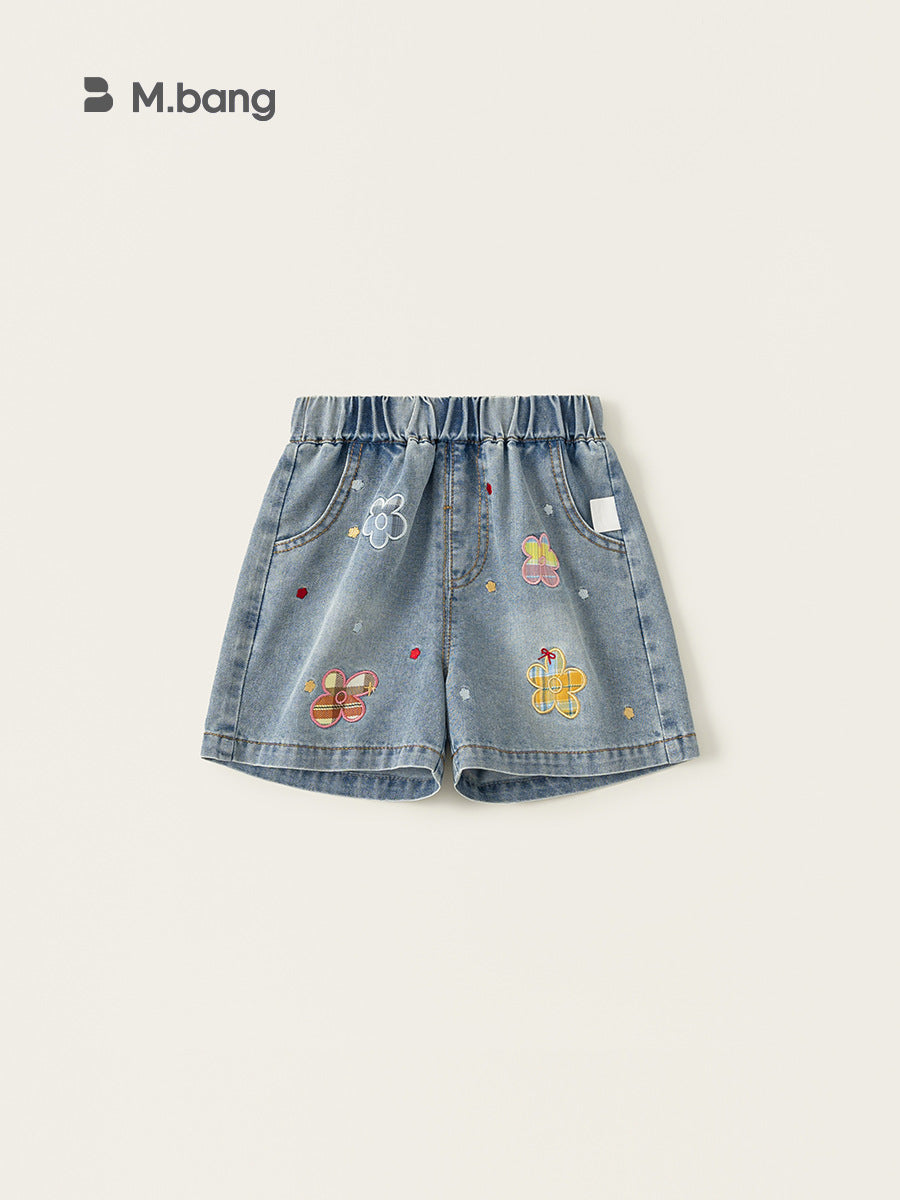 Children's Woven Clothing Clothes Korean Style Summer T-shirt Jeans Two-piece Set Children's Suit